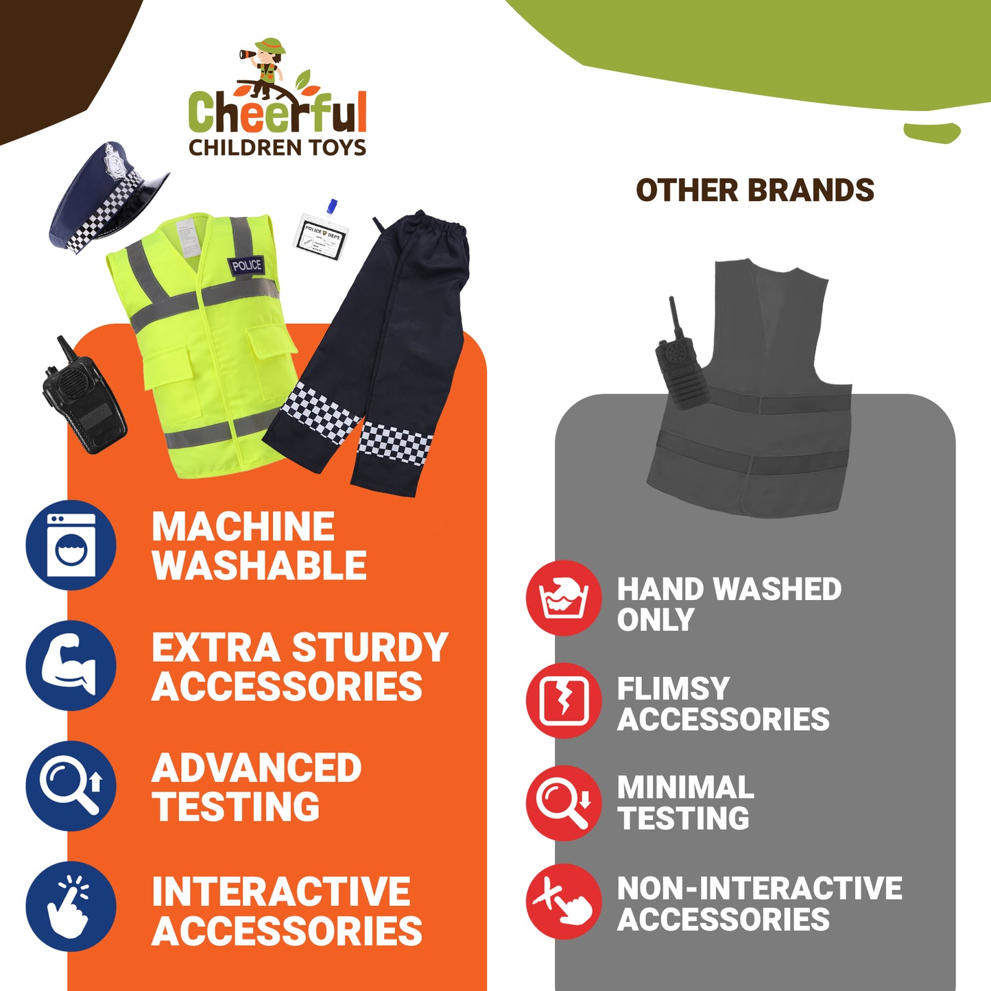 Kids Police Costume Full Set - Cheerful Children Toys