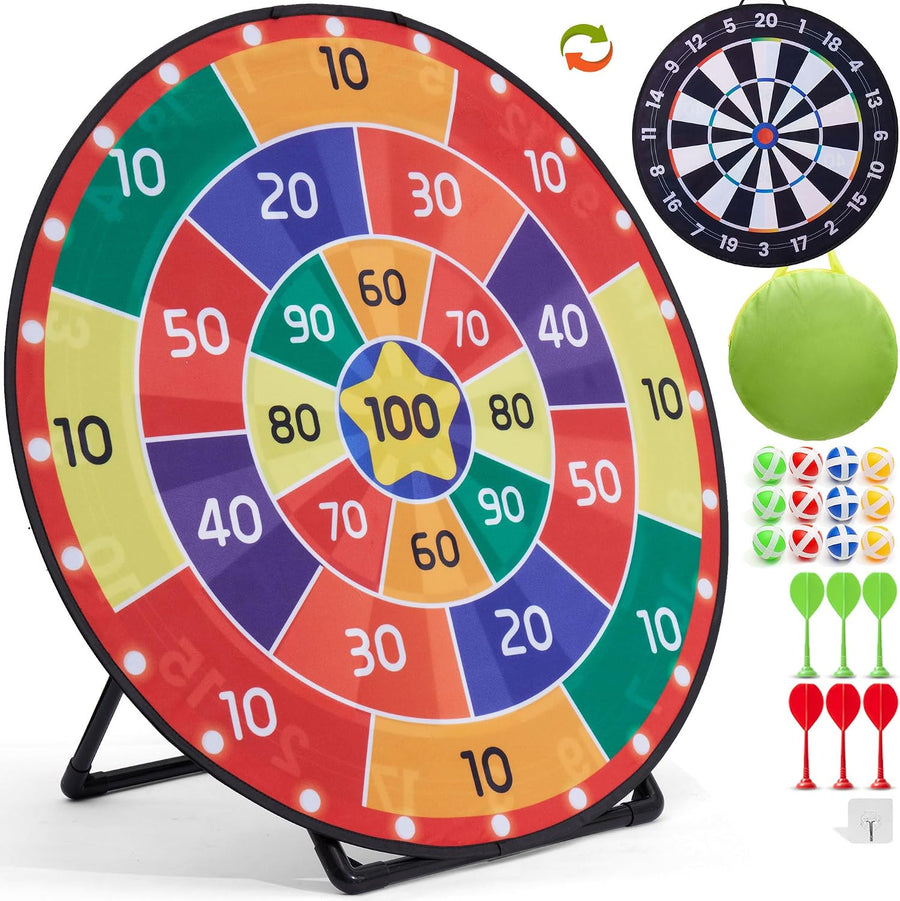 Jumbo colourful dartboard with sticky balls and darts
