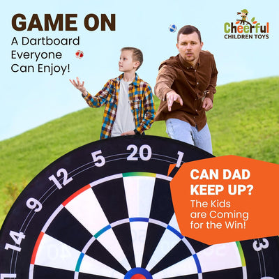 Game on: a dad and his son playing in the garden