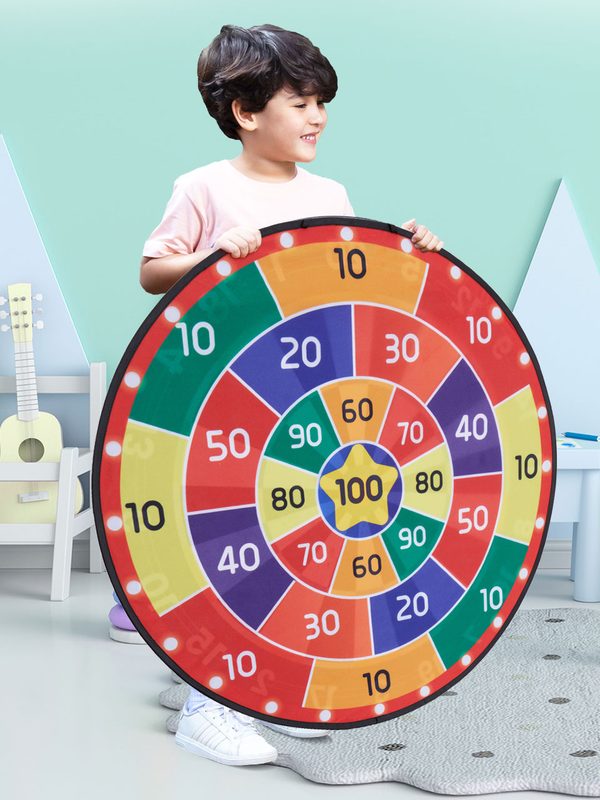 A boy holding the 100cm board. It covers him from his shins to his shoulders.
