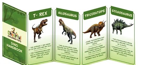 Fold-out dinosaur handbook