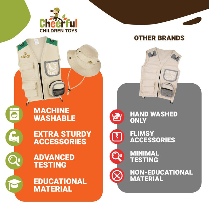 Us versus other brands: machine washable, extra sturdy accessories, advanced testing, educational material