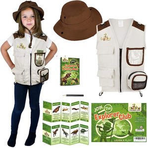 Cheerful Children Toys Explorer Vest and Hat - Brown