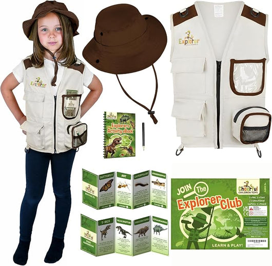 Brown Explorer Vest and Hat - Cheerful Children Toys