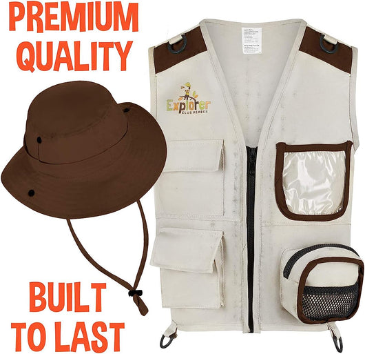 Brown Explorer Vest and Hat - Cheerful Children Toys