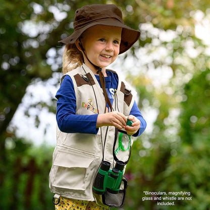 Cheerful Children Toys Explorer Vest and Hat - Brown