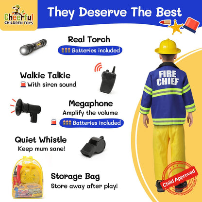 Cheerful Children Toys Kids Fireman Costume