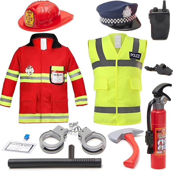 Police and Fireman Costume Set - Cheerful Children Toys