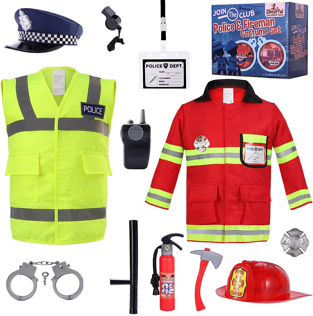 Cheerful Children Toys Police and Fireman Costume