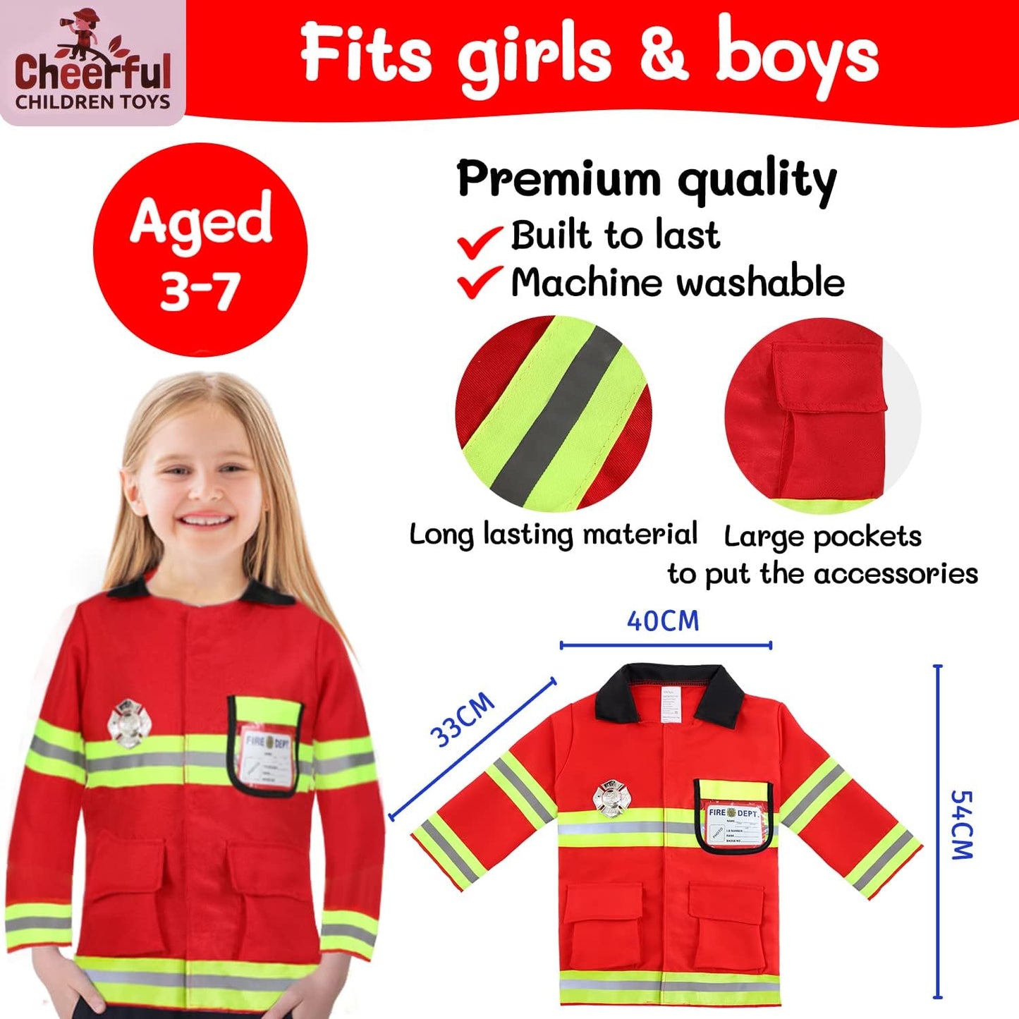 Cheerful Children Toys Police and Fireman Costume