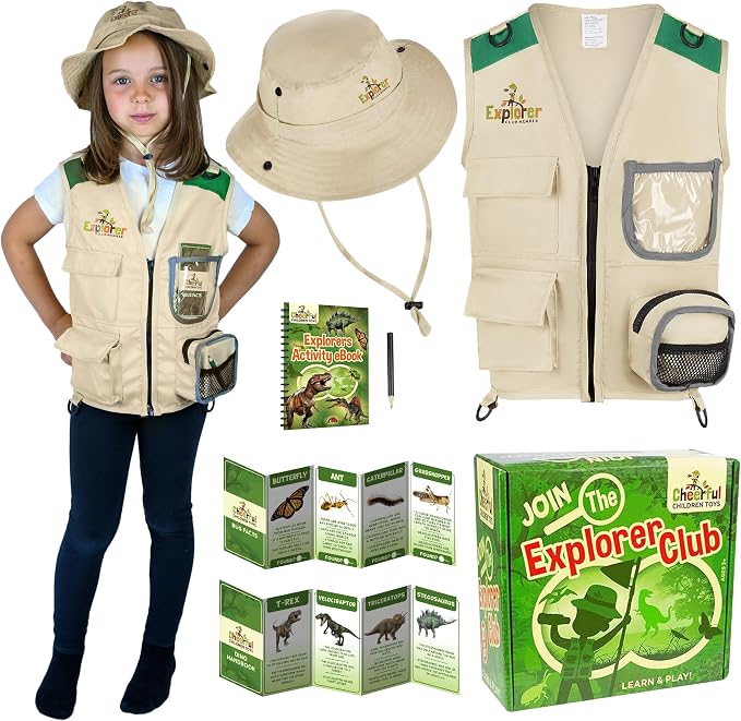 Green Explorer Vest and Hat - Cheerful Children Toys