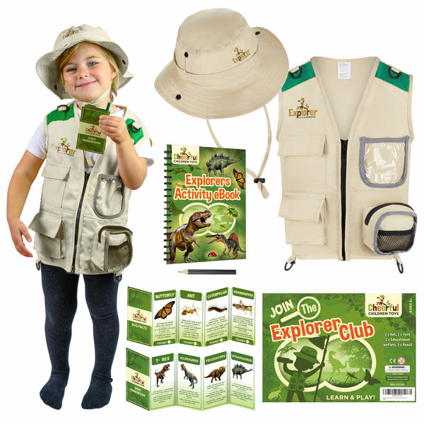 Green Explorer Vest and Hat - Cheerful Children Toys